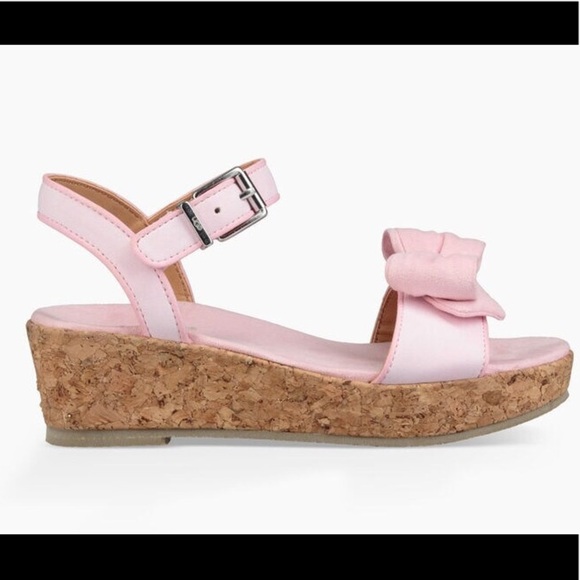 UGG Milley Pink Bow Girl Sandals Size 6 - Picture 5 of 8